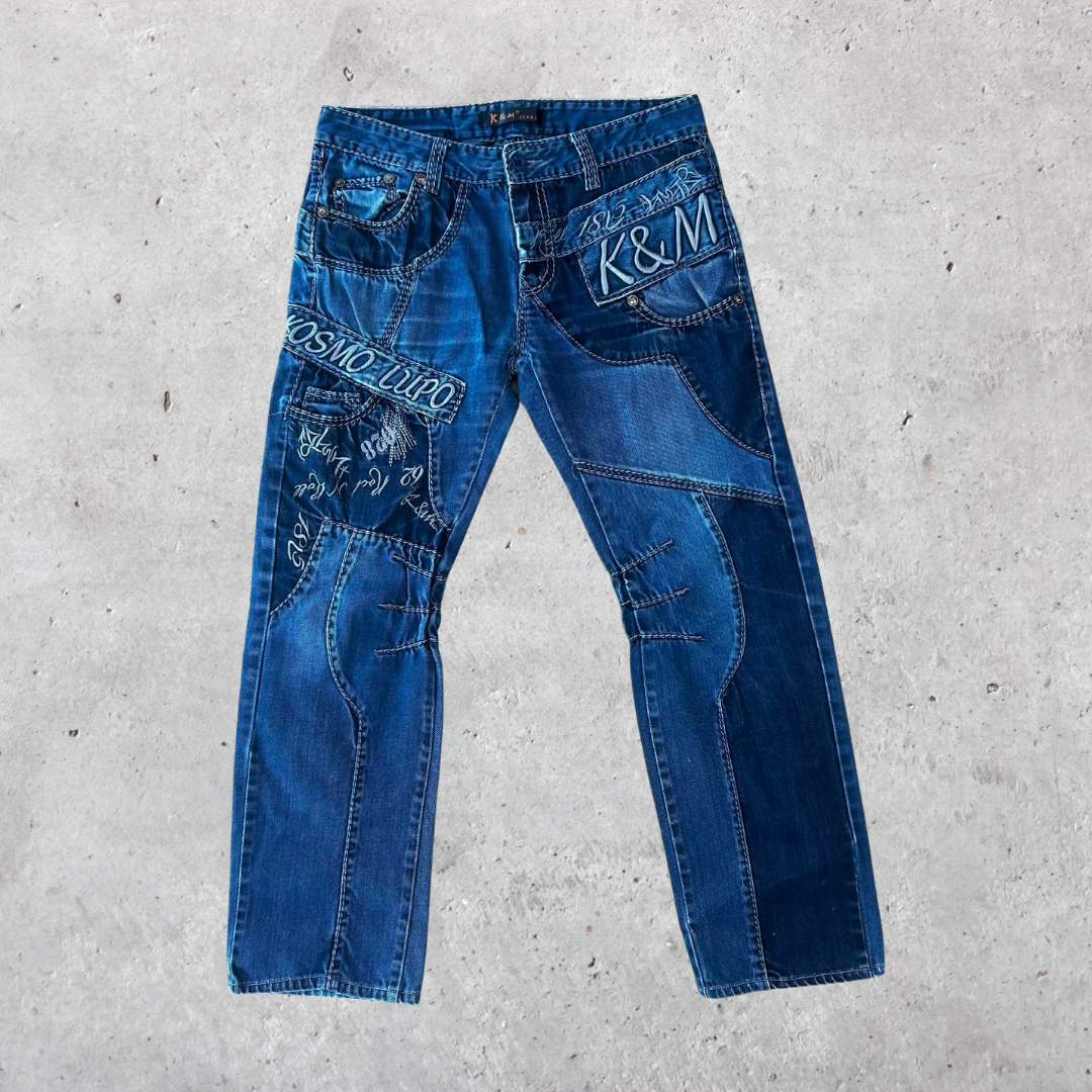 Kosmo Lupo Embroidered Straight Leg Jeans (Y2K) - 32"