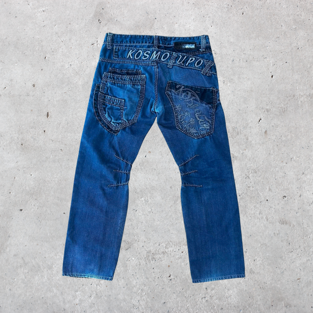 Kosmo Lupo Embroidered Straight Leg Jeans (Y2K) - 32"