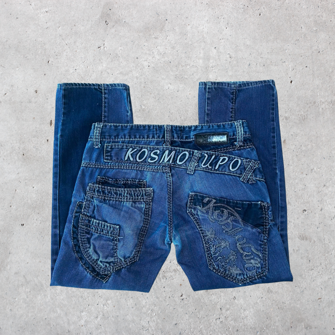 Kosmo Lupo Embroidered Straight Leg Jeans (Y2K) - 32"