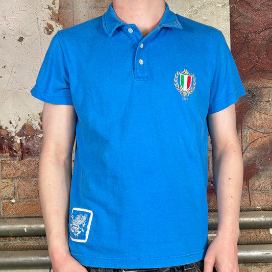 Kappa Italy Blue Polo T-Shirt (Y2K) - S