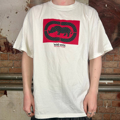 Ecko Unltd. White T-Shirt (Y2K) - L