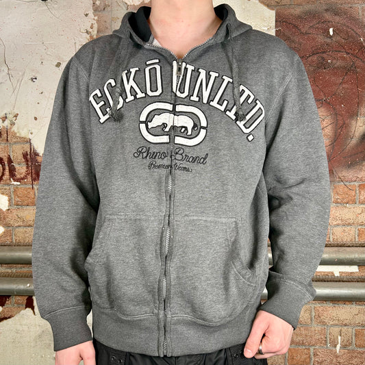 Ecko Unltd. Grey Zip Up Hoodie (Y2K) - M