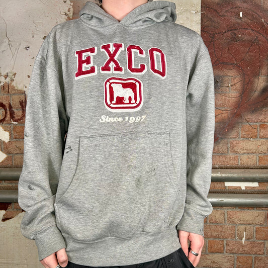 Exco Grey Hoodie (Y2K) - XL