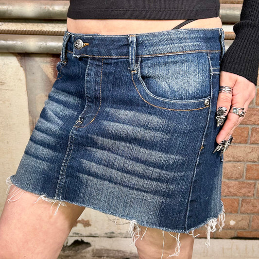 Sargent Pepper Denim Mini Skirt (Y2K) - 29"