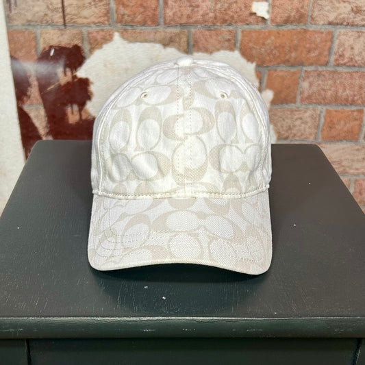 COACH Signature White Denim Baseball Cap (Y2K)