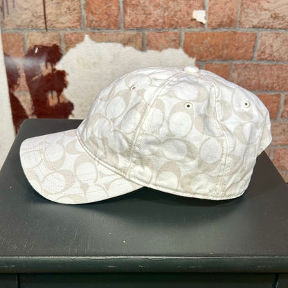 COACH Signature White Denim Baseball Cap (Y2K)