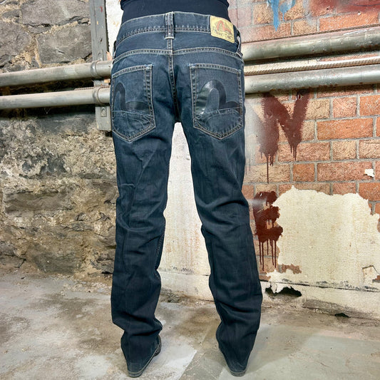 EVISU Dark Wash Denim Jeans (Y2K) - 32"