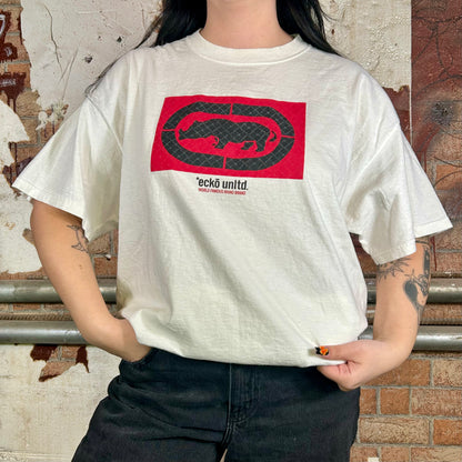 Ecko Unltd. White T-Shirt (Y2K) - L