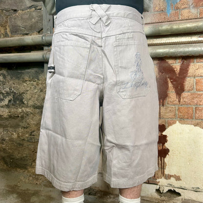 BOFF "Dirty Dirty"  Grey Embroidered Baggy Jorts (Y2K) - 34" or 40"