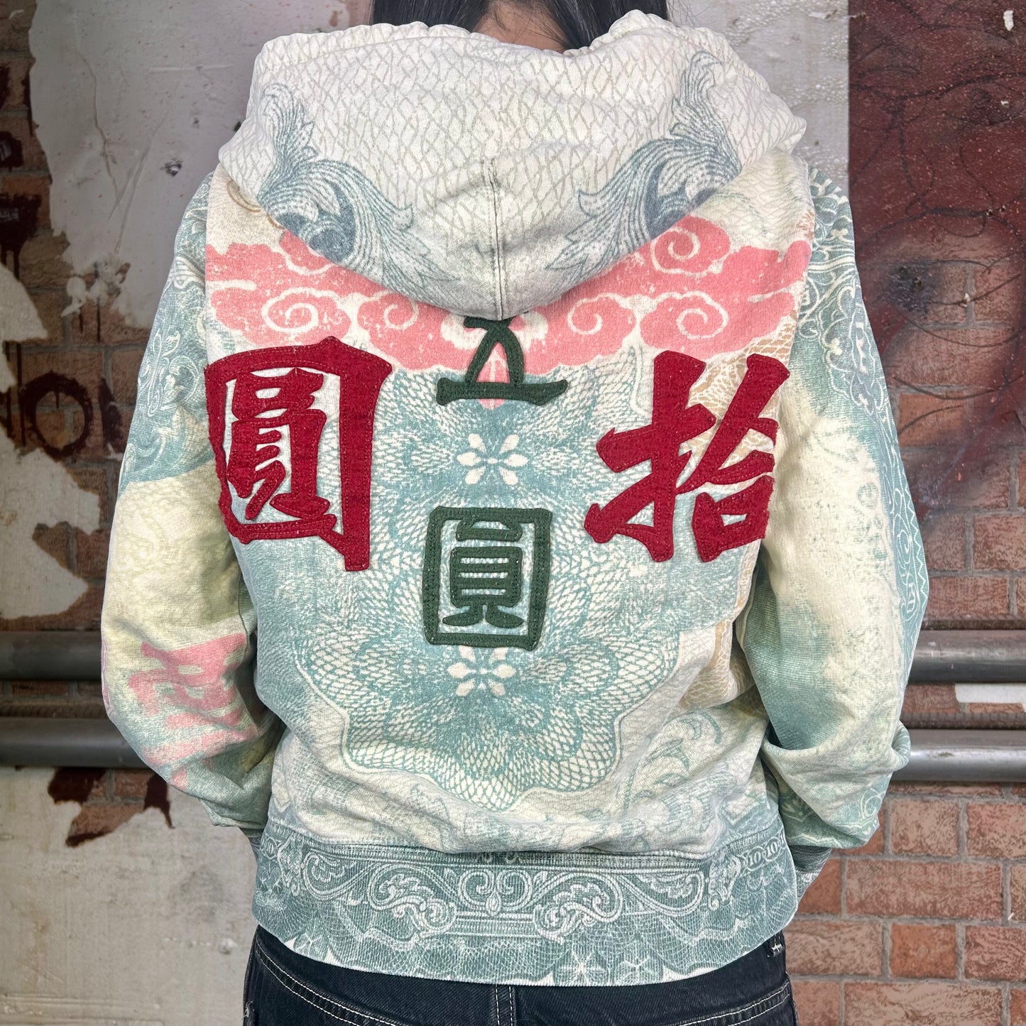 Lucky Brand Colourful All-Over Print Hoodie (Y2K) - S