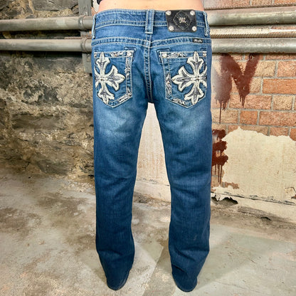 Miss Me Bootcut Rhinestone Denim Jeans (Y2K) - 29"