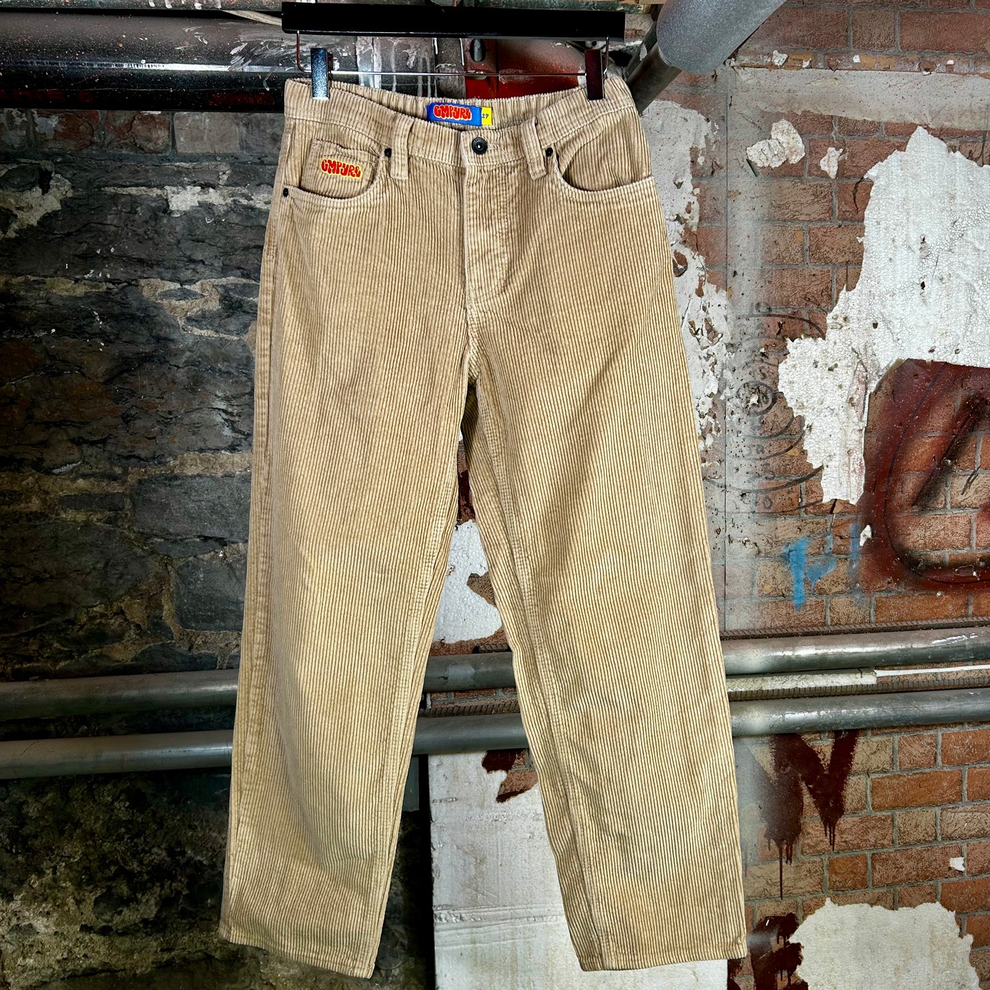 Empyre Loose Fit Beige Corduroy Pants (Y2K) - 27"