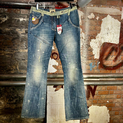 Parasuco Green Detailing Flare Denim Deadstock Jeans (Y2K) - 30"