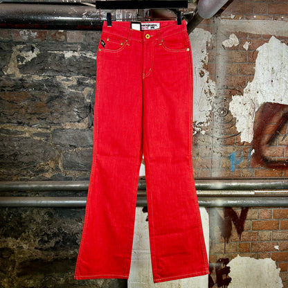 Parasuco Low Rise Red Stretch Deadstock Jeans (Y2K) - 24" or 26"