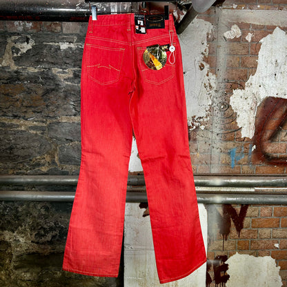 Parasuco Low Rise Red Stretch Deadstock Jeans (Y2K) - 24" or 26"