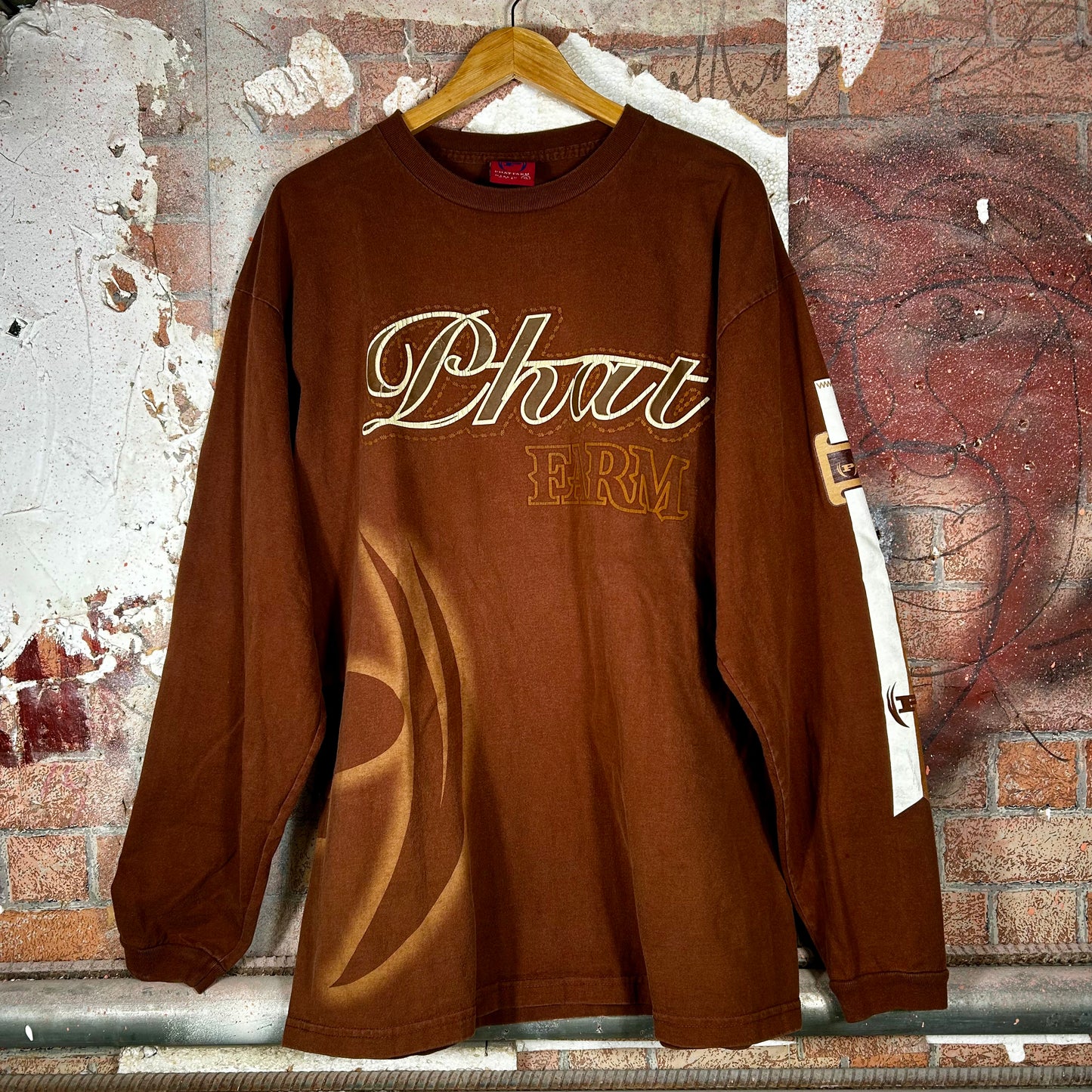 Phat Farm Brown Long Sleeve Top - Made in USA (Y2K) - XL