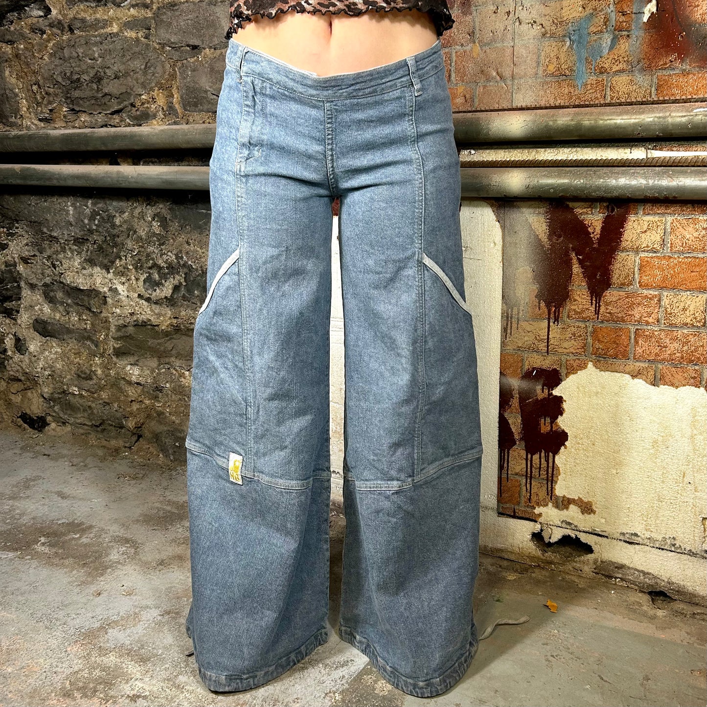 Kana Beach Extremely Baggy Wide Leg Denim Jeans (90s) - 34"