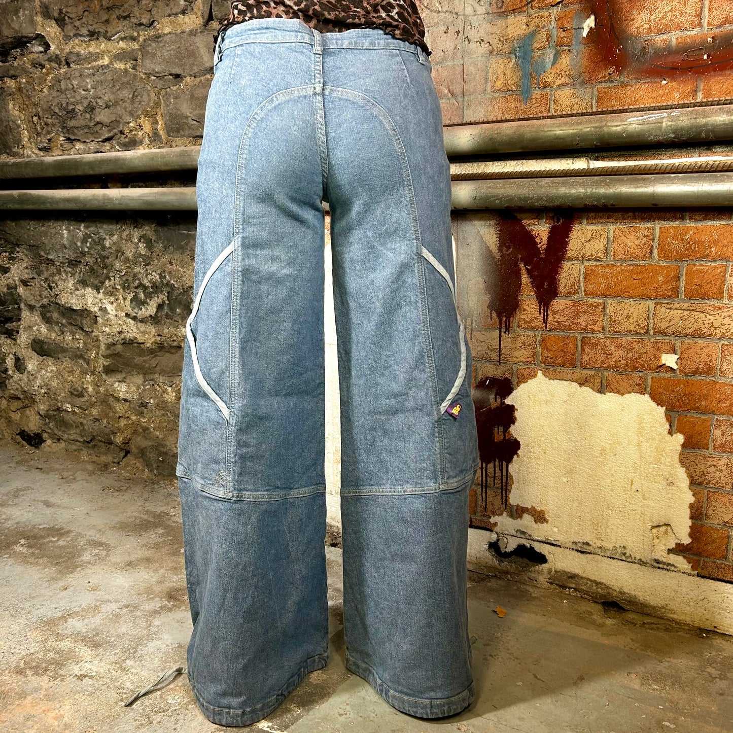 Kana Beach Extremely Baggy Wide Leg Denim Jeans (90s) - 34"