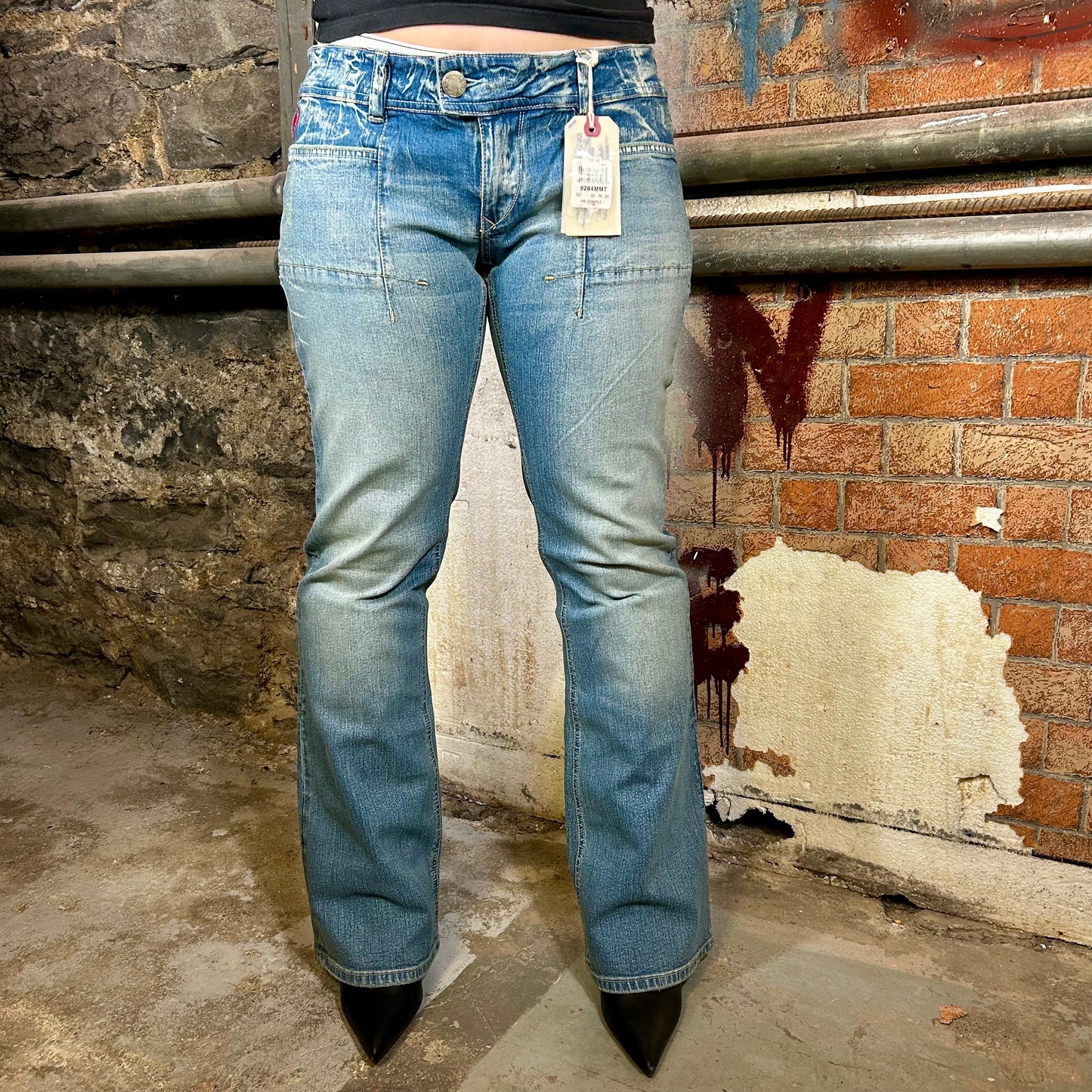 Parasuco Low Rise Light Wash Flare Denim Deadstock Jeans (Y2K) - 36"