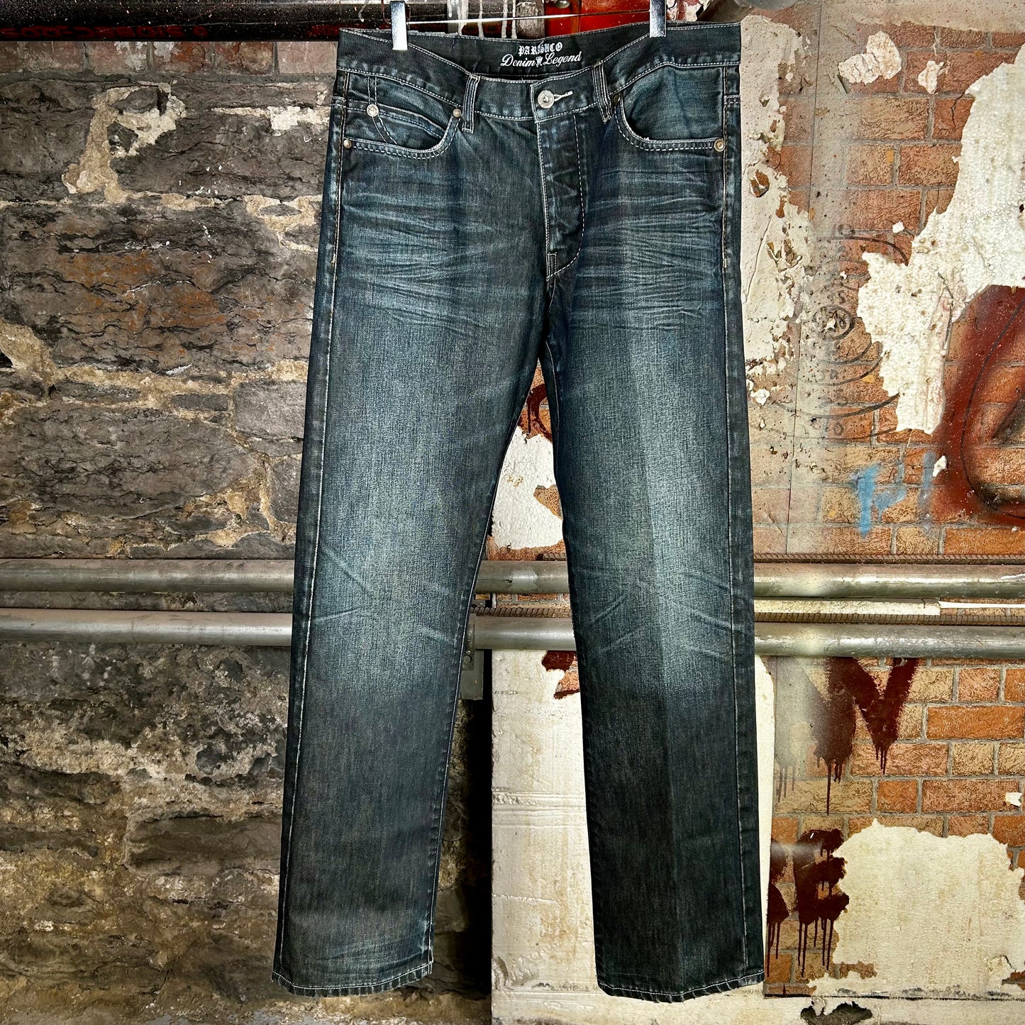 Jean évasé Parasuco en denim délavé foncé (années 2000) - 79 cm