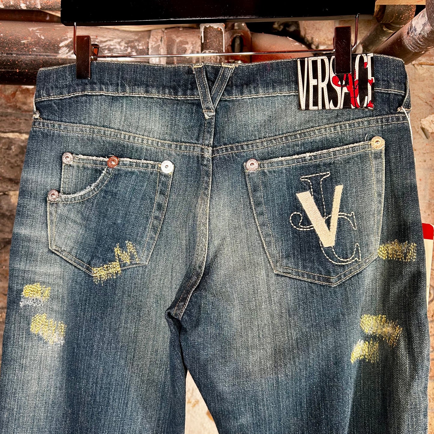 Jean Versace Jeans Couture bleu denim - Fabriqué en Italie (années 2000) - 26 pouces
