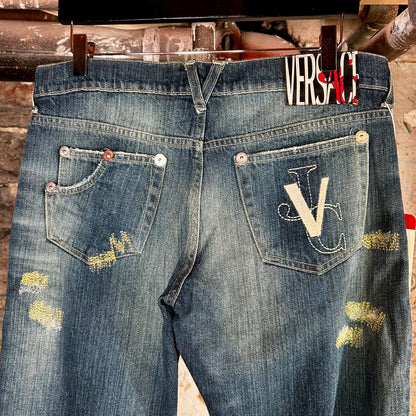 Jean Versace Jeans Couture bleu denim - Fabriqué en Italie (années 2000) - 26 pouces