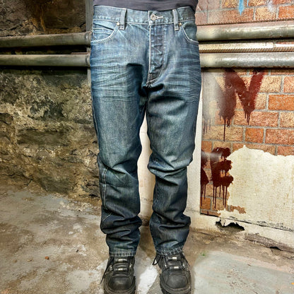 Jean évasé Parasuco en denim délavé foncé (années 2000) - 79 cm