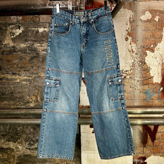 London Blues High Waisted Cargo Denim Jeans (Y2K) - 26"