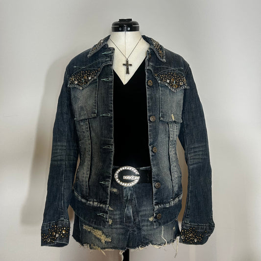 Parasuco Denim Jacket and Mini Skirt Set (Y2K) - S