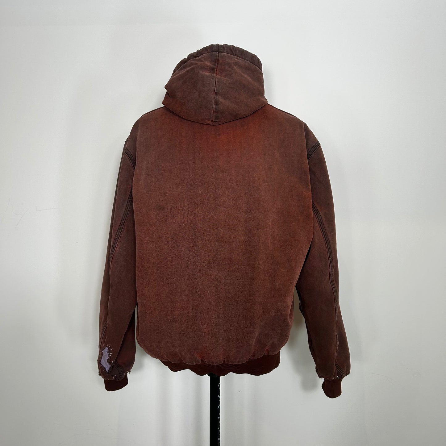 Vintage Carhartt Faded Brick Red Quilted Active Hooded Jacket (Y2K) - M