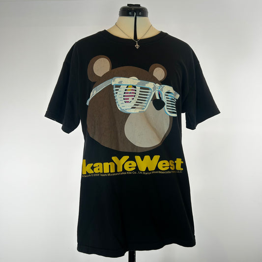 2008 Kanye West x Takashi Murakami Black Graphic T-Shirt (Y2K) - M