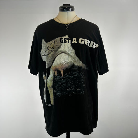 1993 Aerosmith Vintage "Get A Grip"  Single Stitch Black Graphic T-Shirt - Made in USA (90s) - XL