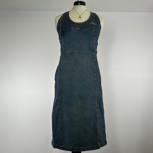 LOGIK Vintage Denim Halter Midi Dress (Y2K) - S