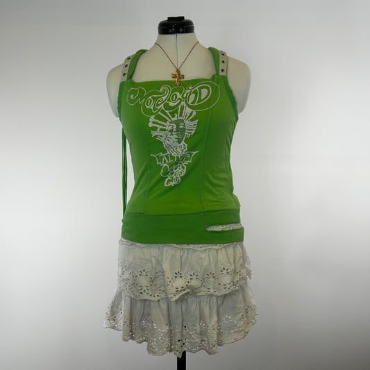 Parasuco Lime Green Off Shoulder Cami Top (Y2K) - M